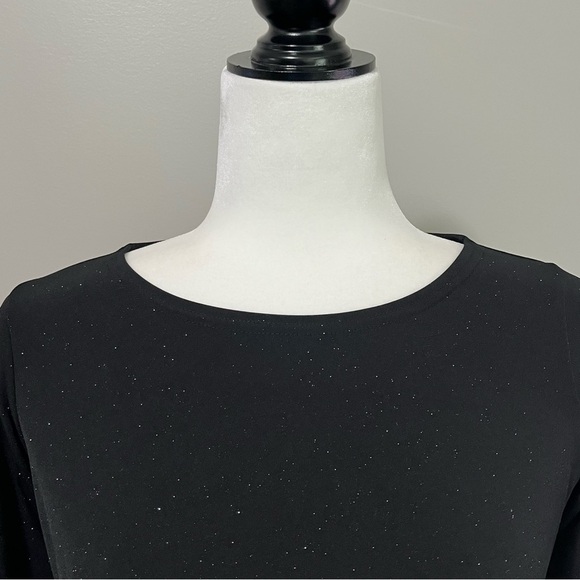 Sympli Side Twist Top 3/4 Sleeve Black Sparkle - Picture 7 of 14